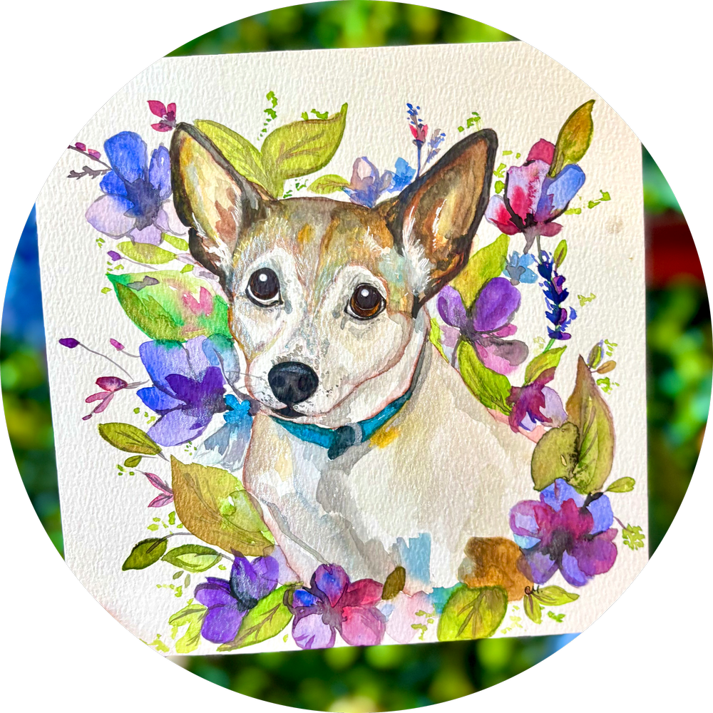 Custom Pet Portrait – Hand-Drawn in Watercolor — Makeroni